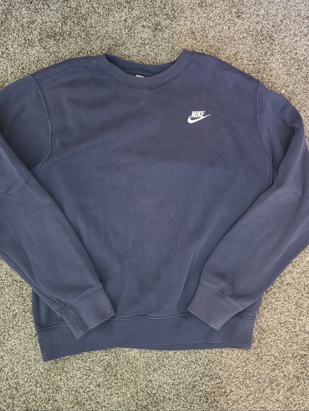Nike Mens Navy Blue Long Sleeve Crewneck Sweatshirt